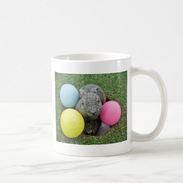 Hase mit rosa blaugelbem Ei Tasse (Rechts)