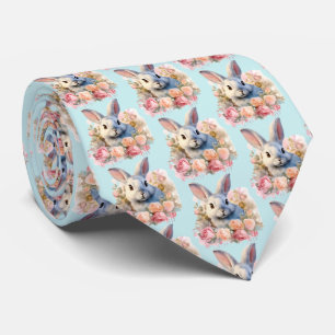 Hase mit Rosenkranz Süßes Muster Krawatte