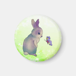 Hase mit Schmetterling Magnet
