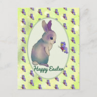 Hase mit Schmetterling Postkarte