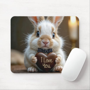 Hase mit Schokolade Liebe Herz Mousepad