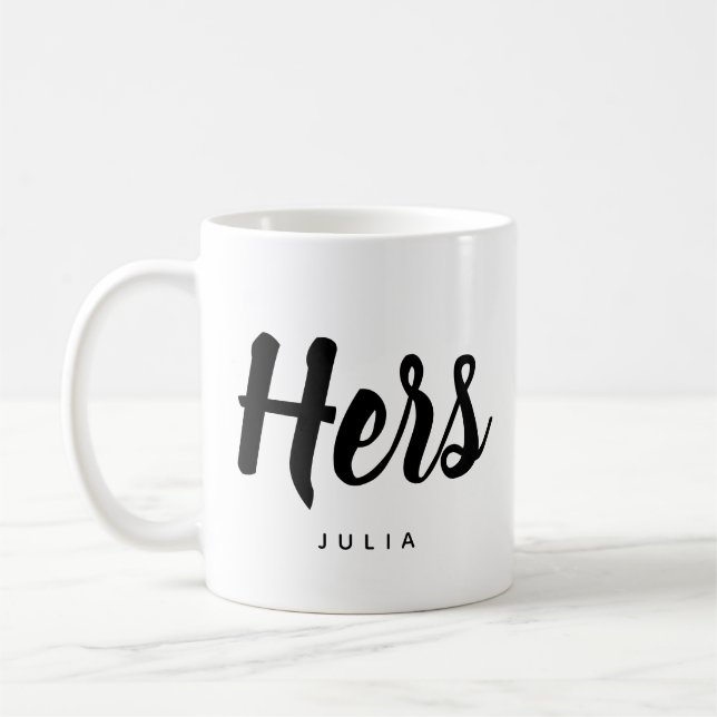 Hase| Moderne Typografie Personalisierbare Kaffee- Kaffeetasse (Links)