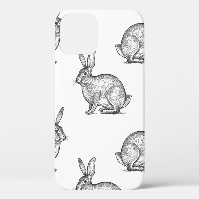 Hase oder Kaninchen. Nahtloses Muster mit Waldtier Case-Mate iPhone Hülle (Rückseite)