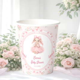 Hase Rosa Mädchen Baby Shower Papierbecher