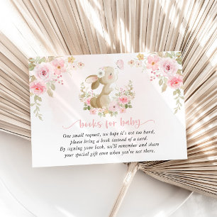 Hase, Schmetterling, rosa Blumen, Bücher fürs Baby Begleitkarte