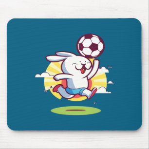 Hase spielt Fußball Ostern  Mousepad