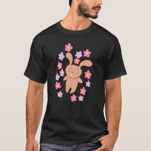 Hase und Blumen Herrenhemd T-Shirt