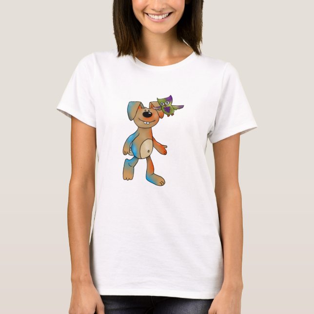 Hase und Eule T-Shirt (Vorderseite)