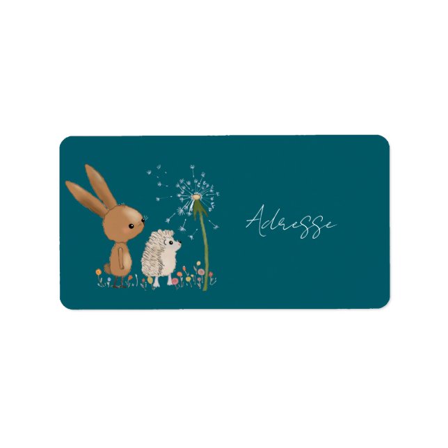 Hase und Igel Adressaufkleber (Vorne)