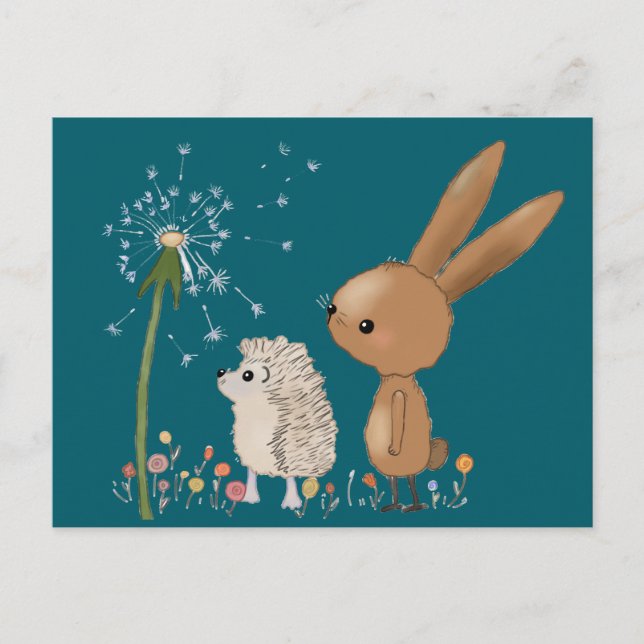 Hase und Igel Postkarte (Vorderseite)