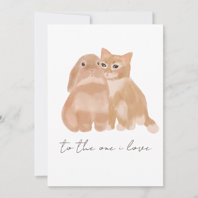 Hase und Katze! Dankeskarte (Vorderseite)