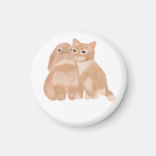 Hase und Katzenmagnet! Magnet (Vorne)