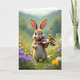 Hase und Vogel Liedkarte Karte