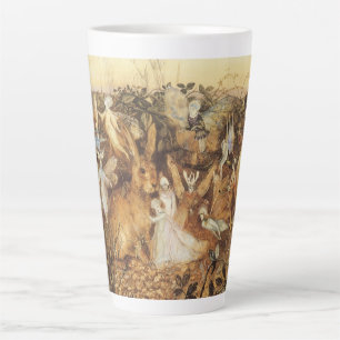 Hase unter den Feen, Vintage Feenmärchen Milchtasse