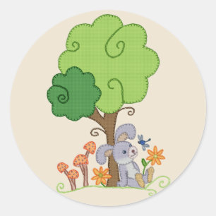 Hase unterm Baum Runder Aufkleber