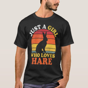 Hase Vintage Nur ein Mädchen, das Hasen liebt T-Shirt