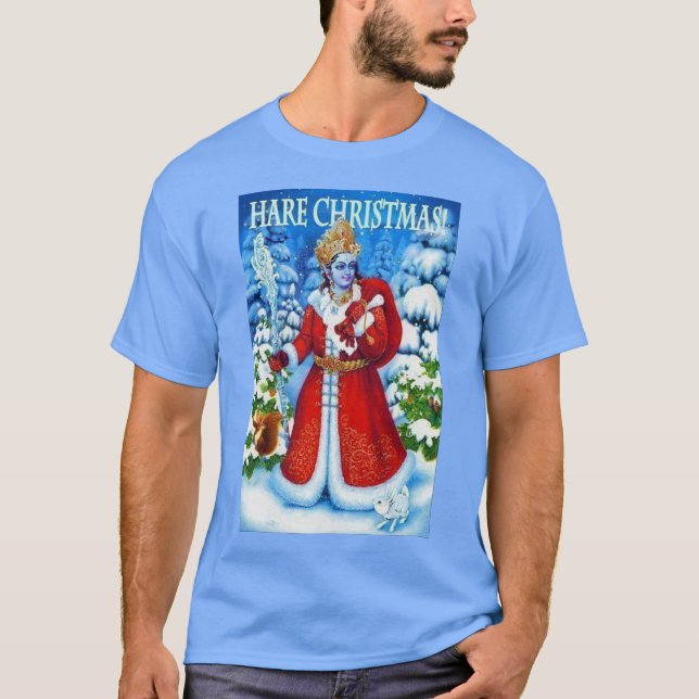 Hase-Weihnachten - fröhliches Krishna ॐ T-Shirt (Vorderseite)