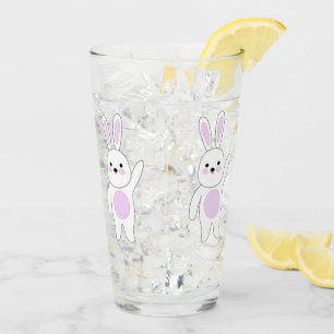 Hase. Weiß und rosa. Glas