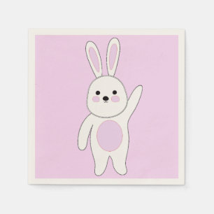 Hase. weiß und rosa serviette