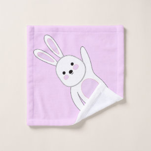 Hase. weiß und rosa waschlappen