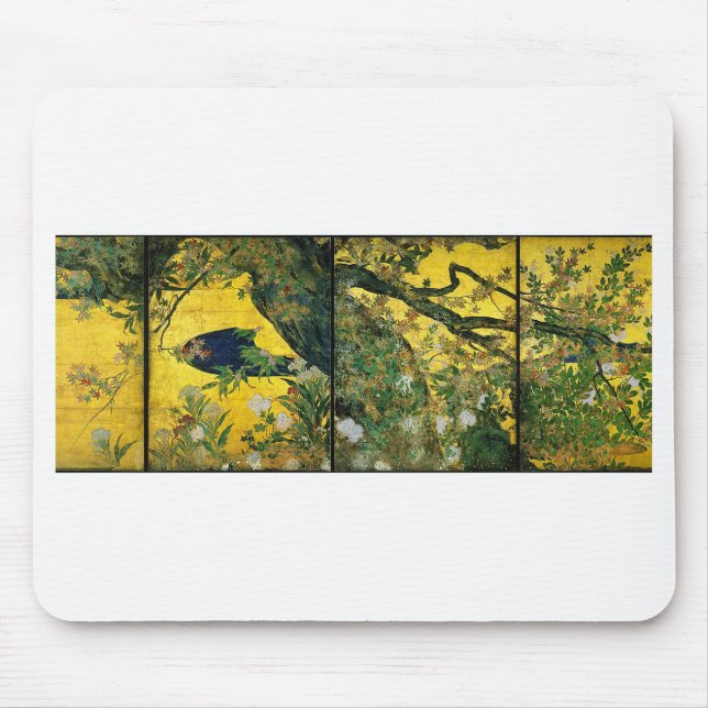 Hasegawa Tōhaku, " Maple and plants " Mousepad (Vorne)