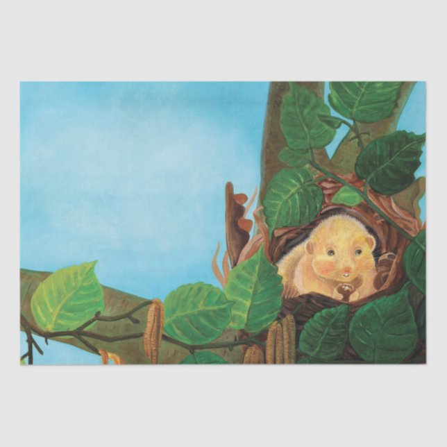 Haselnuss-Dormaus Seidenpapier (Vorderseite)