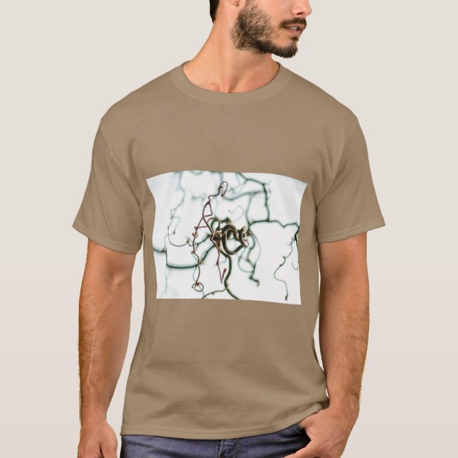Haselnussbaum Botanische Kunst T-Shirt (Vorderseite)