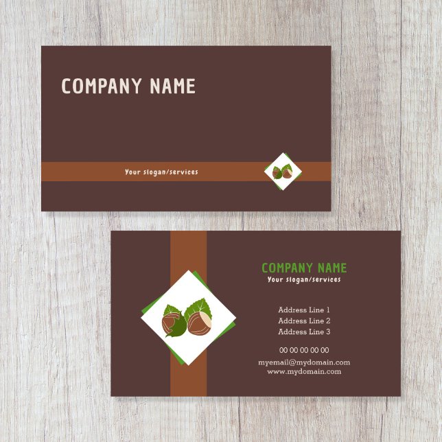 Haselnüsse & Brown-Visitenkarte Visitenkarte (Hazelnuts Business Card)