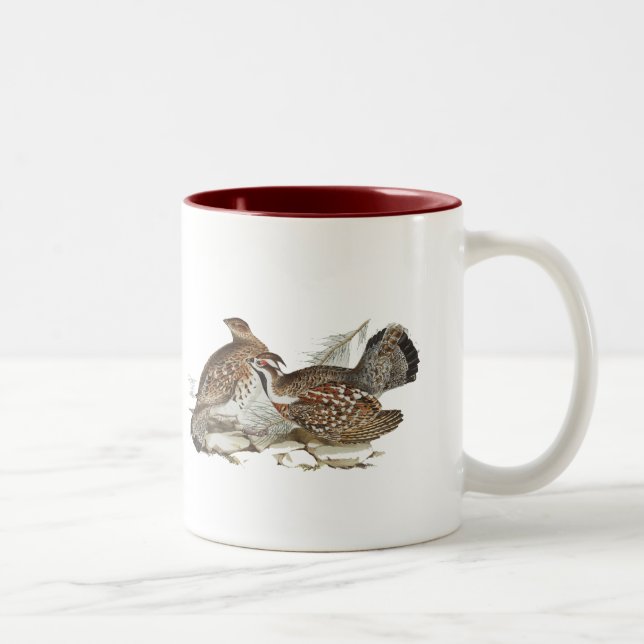 Haselnusswaldhuhn Zweifarbige Tasse (Rechts)