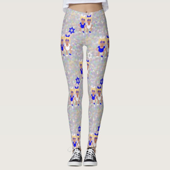 Haselohren hanukkah emoji leggings (Vorderseite)