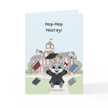 Hasen-Abschlusskarte für Kinder | „Hop-Hop Hurra“