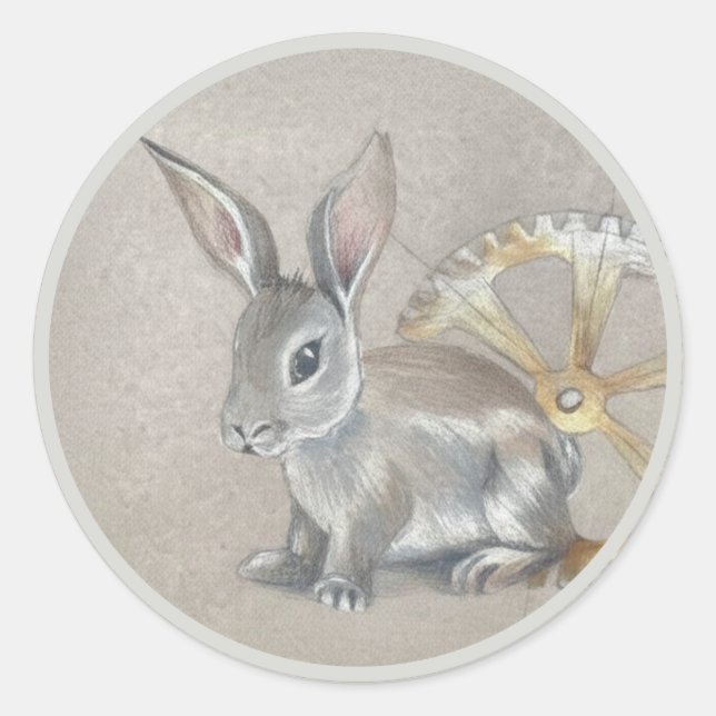Hasen-Aufkleber Runder Aufkleber (Vorderseite)