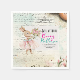 Hasen-Ballerina-Geburtstags-Papier-Servietten Serviette