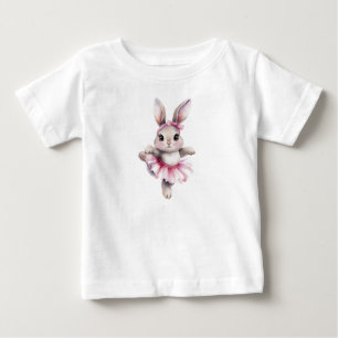 Hasen-Ballerina-Kleinkind-T-Shirt - Süßes Baby-Tan Baby T-shirt