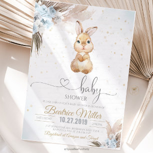 Hasen-Boho-Baby-Party Einladung