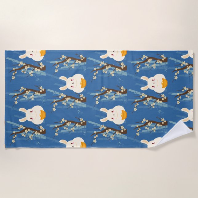 Hasen-Chinesen Strandtuch (Vorderseite)