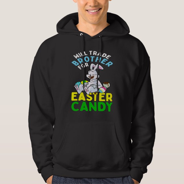 Hasen essen Schokoladeneier werden Brother für Ea Hoodie (Vorderseite)