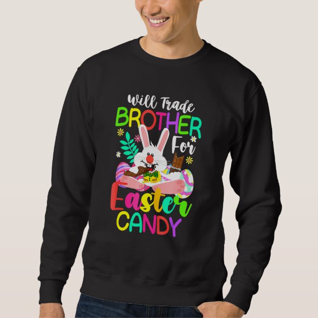 Hasen essen Schokoladeneier werden Brother für Ea Sweatshirt (Vorderseite)