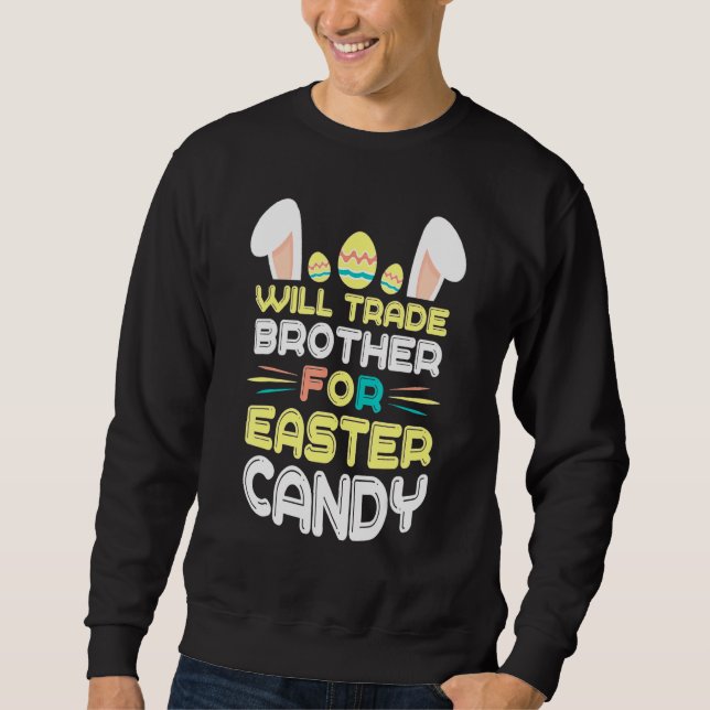 Hasen essen Schokoladeneier werden Brother für Ea Sweatshirt (Vorderseite)
