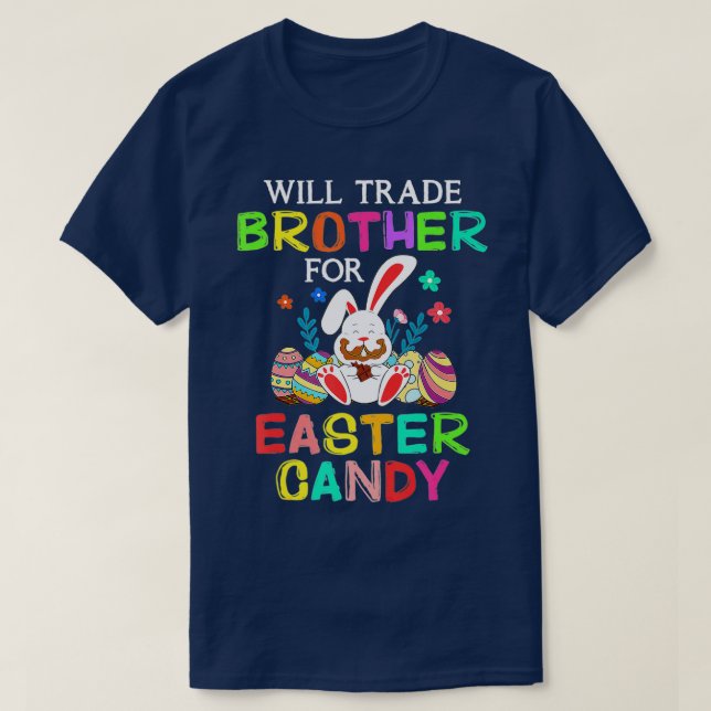 Hasen essen Schokoladeneier werden Brother für Ea T-Shirt (Design vorne)