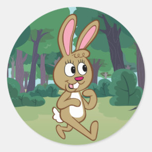 Hasen FörsterRick   Becky Runder Aufkleber