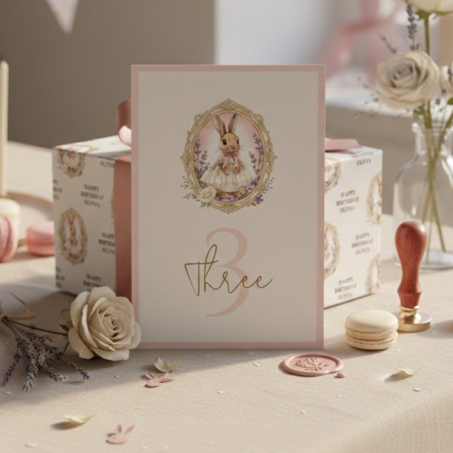 Hasen Geburtstag Vintage Tischnummer (Von Creator hochgeladen)