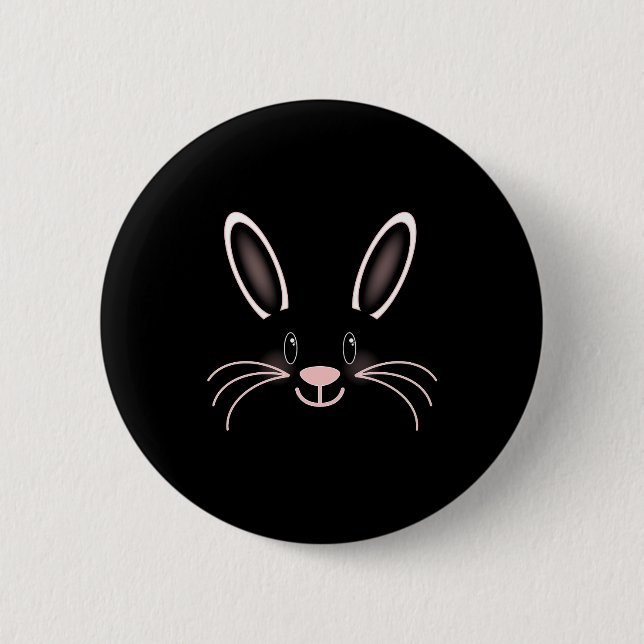 Hasen-Gesicht Baby T-Shirt  Button (Vorderseite)
