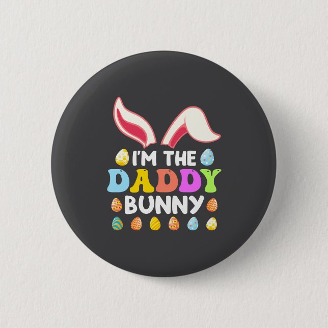 Hasen Gesicht Cool Easter Bunny Mit Gles Daddy Fa  Button (Vorderseite)
