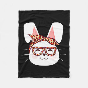 Hasen-Gesicht Cooler Osterhase Mit Gläsern Ostern Fleecedecke