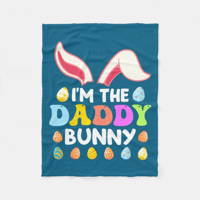Hasen-Gesicht Cooler Osterhase Mit Gles Daddy Fa  Fleecedecke (Vorderseite)