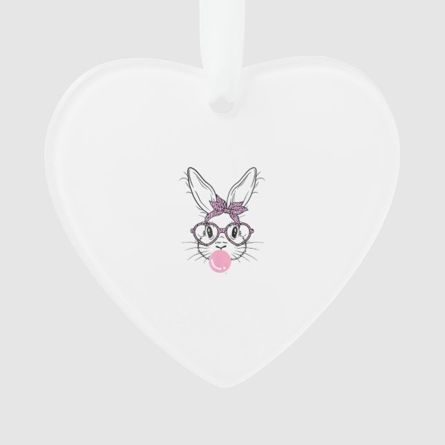 Hasen-Gesicht Leopard Brillengläser Bubble Gum Ost Ornament (Vorderseite)