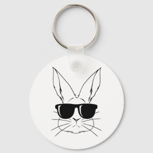 Hasen-Gesicht mit Sonnenbrille für Jungen Männer K Schlüsselanhänger