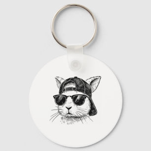 Hasen-Gesicht mit Sonnenbrille für Jungen Männer K Schlüsselanhänger