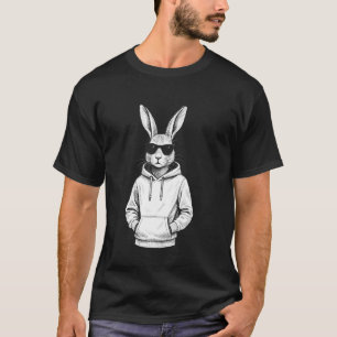 Hasen-Gesicht mit Sonnenbrille Kaninchen für Junge T-Shirt